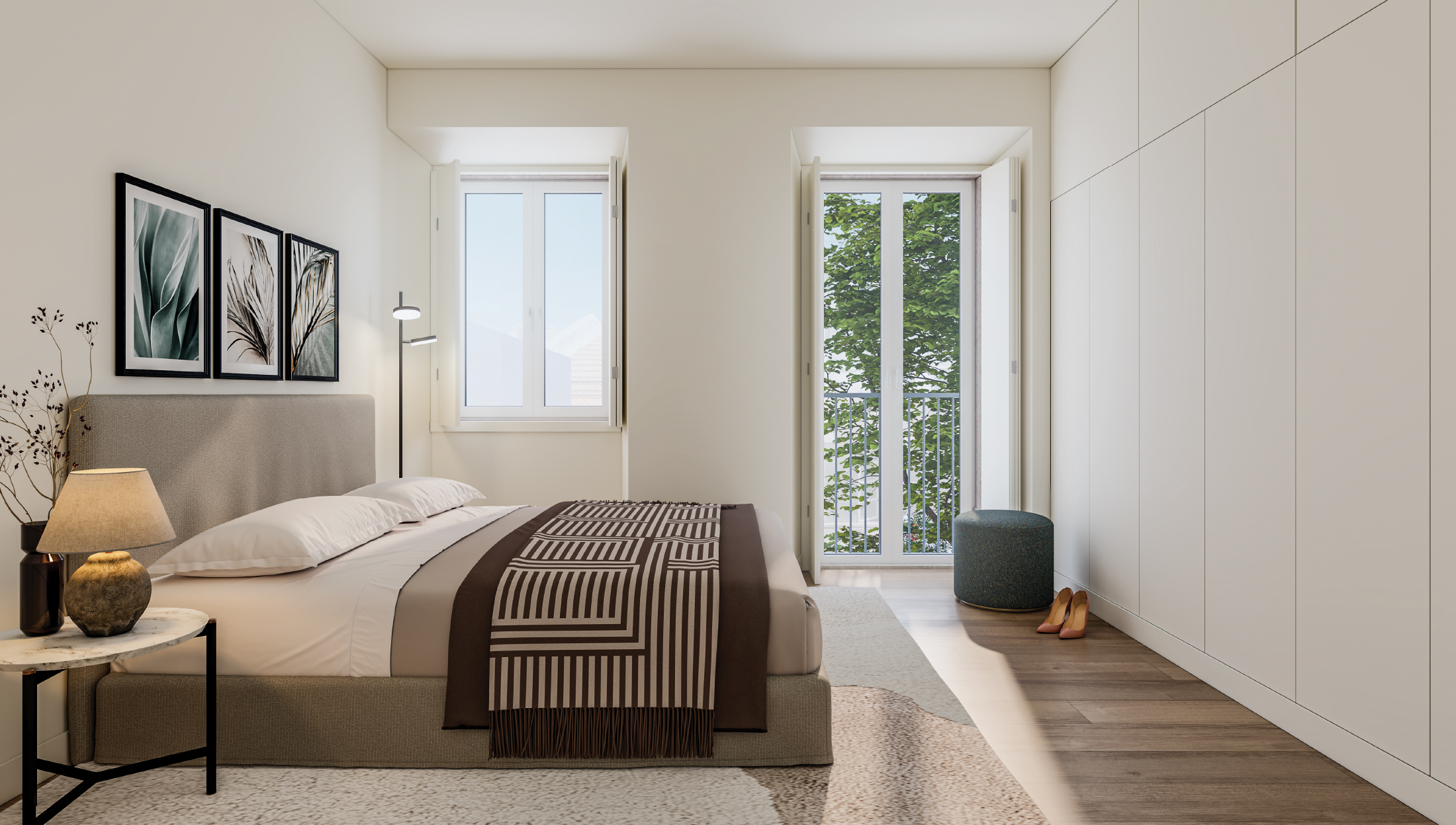 Quarto com suite do T3 Duplex